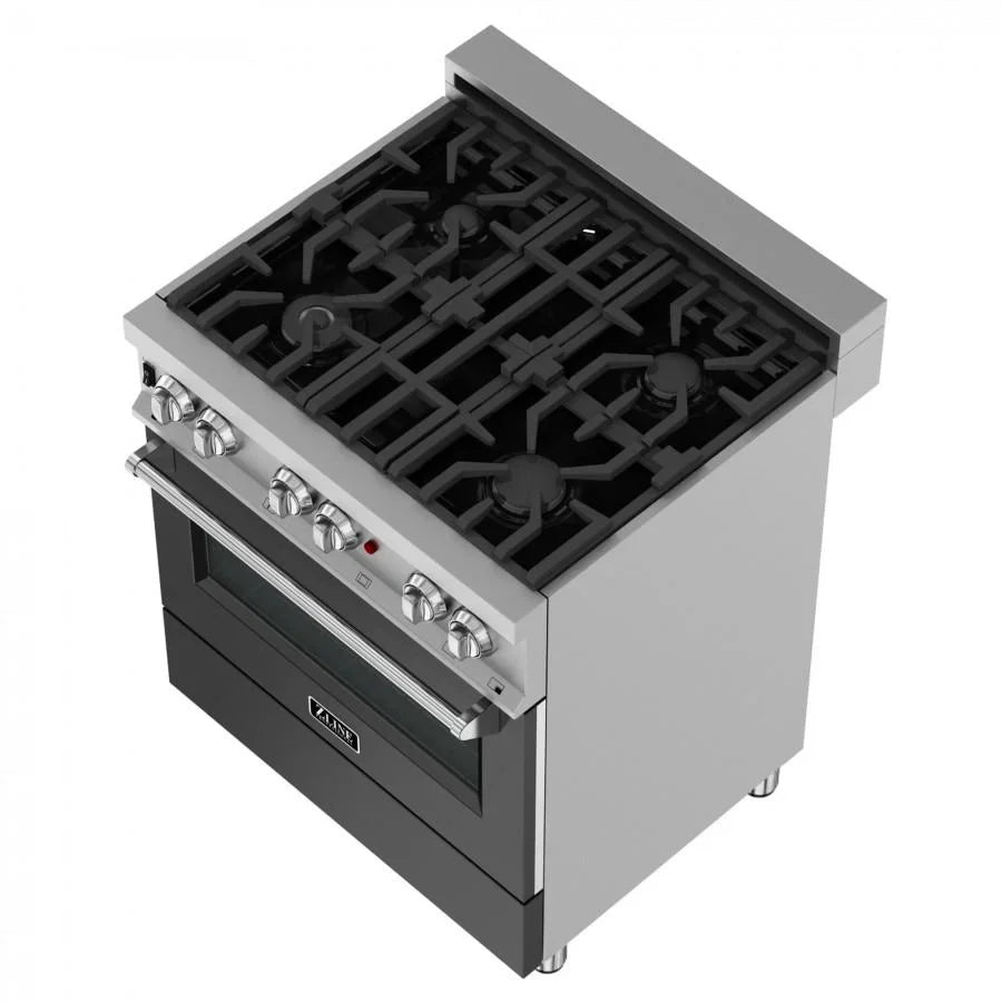 ZLINE 30" Bundle Range RAS-BLM-30 & Range Hood 8654BLM-30, 2KP-RASBLMRH30