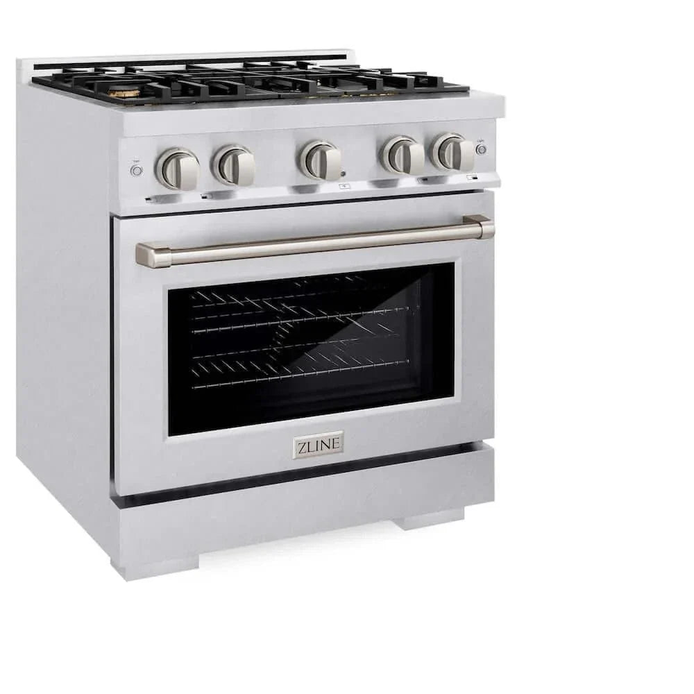 ZLINE 30" Select Gas Range Convection Gas Oven DuraSnow® Stainless Steel Brass Burners HGRS-BR-30