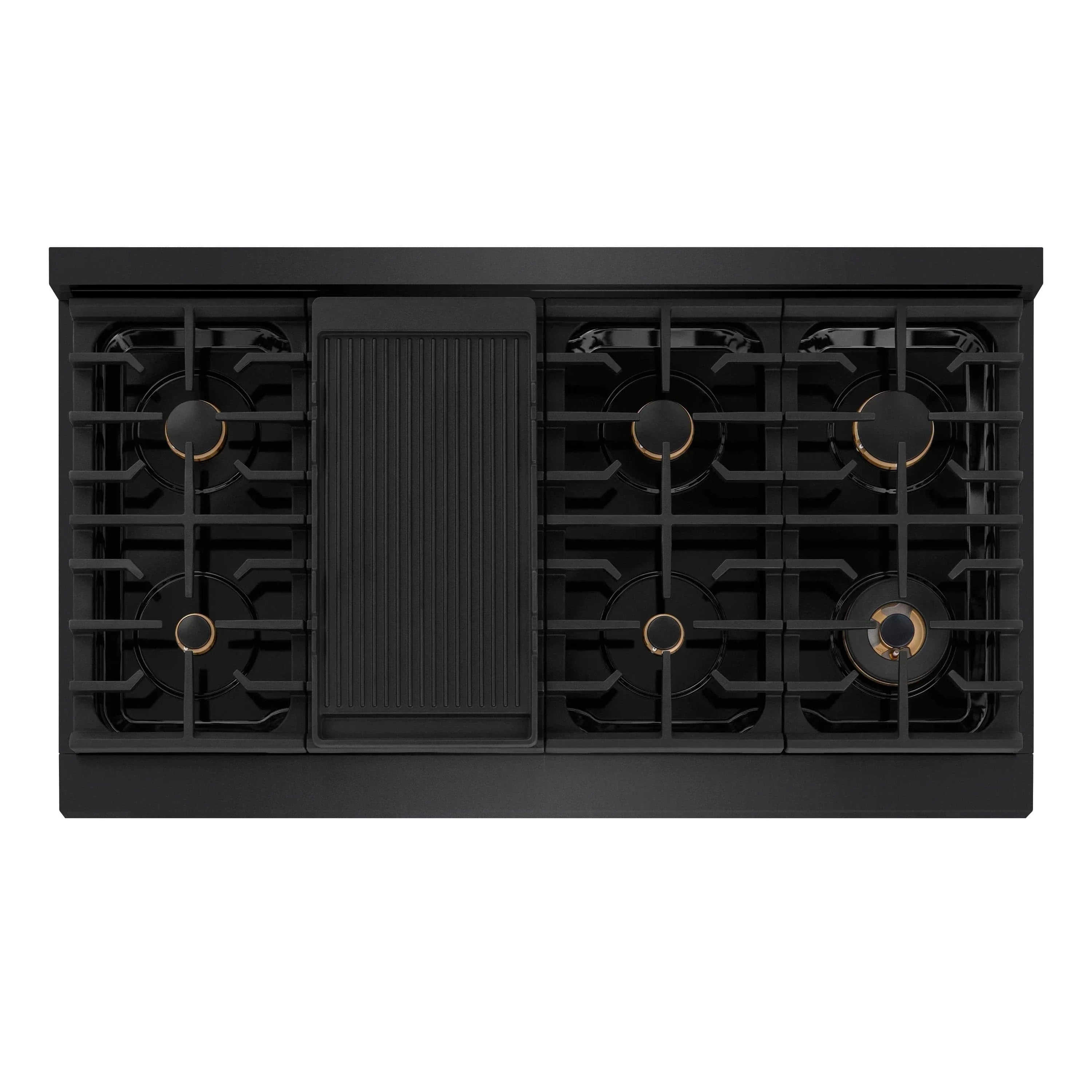 ZLINE 48" Paramount Gas Rangetop Black Stainless Steel Champagne Bronze SRTBZ-48-CB