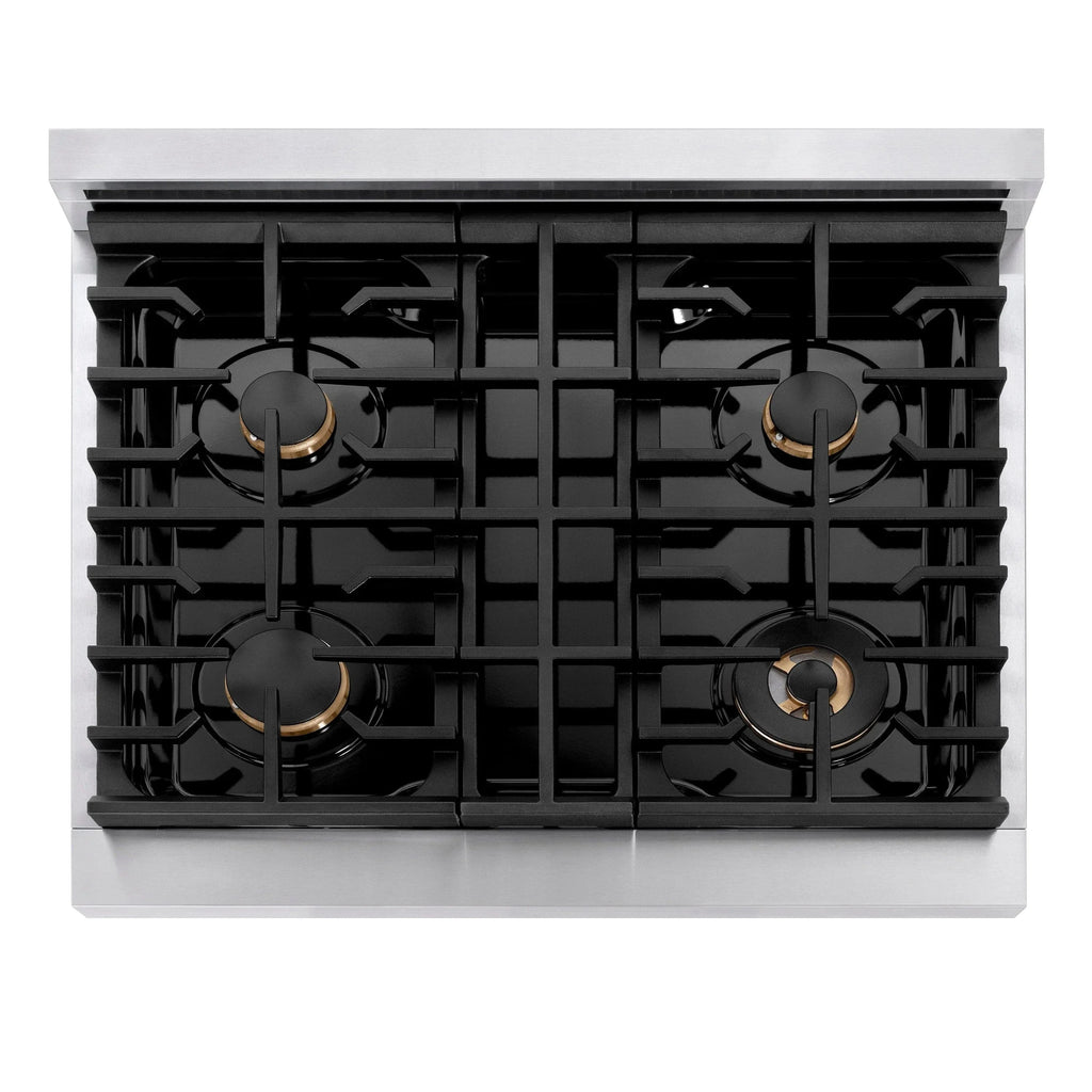 ZLINE 30" Paramount Gas Rangetop Stainless Steel Brass Burners SRT-BR-30