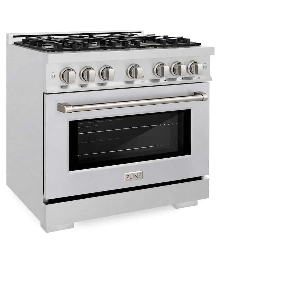 ZLINE 36" Select Dual Fuel Range Gas Cooktop Electric Convection Oven DuraSnow® Stainless Steel HDRS-36