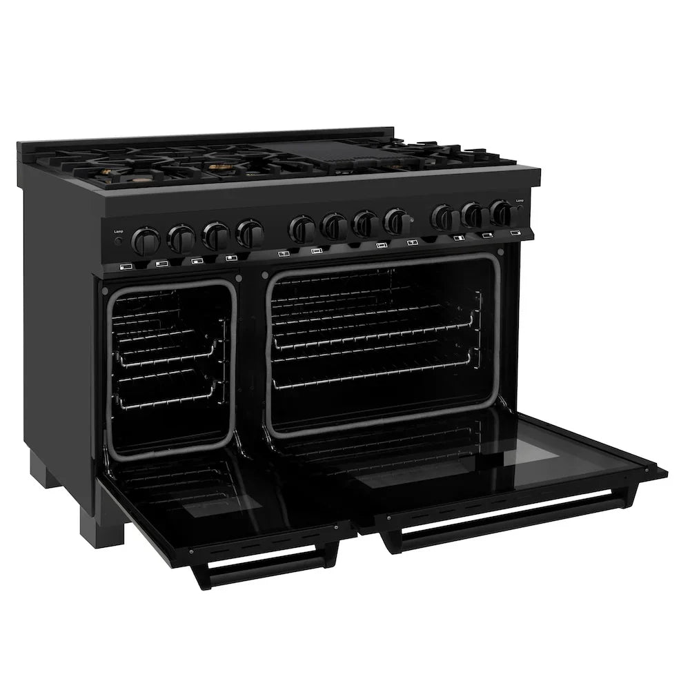 ZLINE 48" Bundle Range RAB-BR-48 & Wall Range Hood BSKBN, 2KP-RABRH48