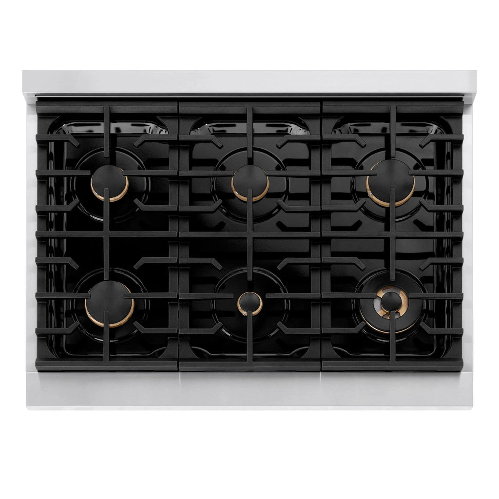 ZLINE 36" Paramount Gas Rangetop Stainless Steel Champagne Bronze SRTZ-36-CB