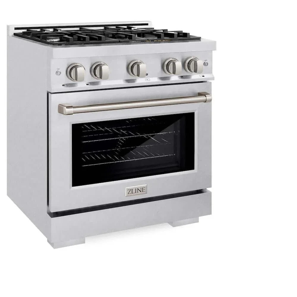 ZLINE 30" Select Dual Fuel Range Gas Cooktop Electric Convection Oven DuraSnow® Stainless Steel HDRS-30