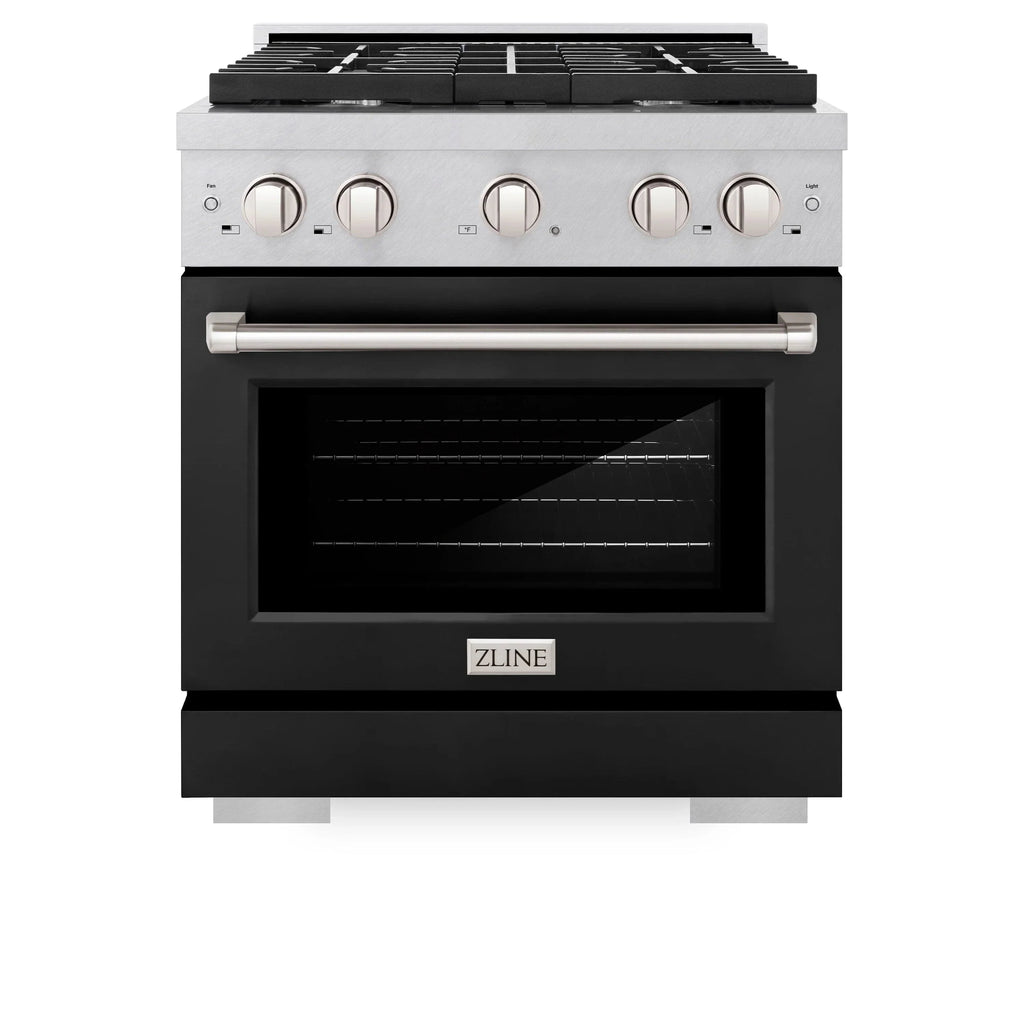 ZLINE 30"Gas Range, Convection Gas Oven, DuraSnow® Black Matte, SGRS-BLM-30