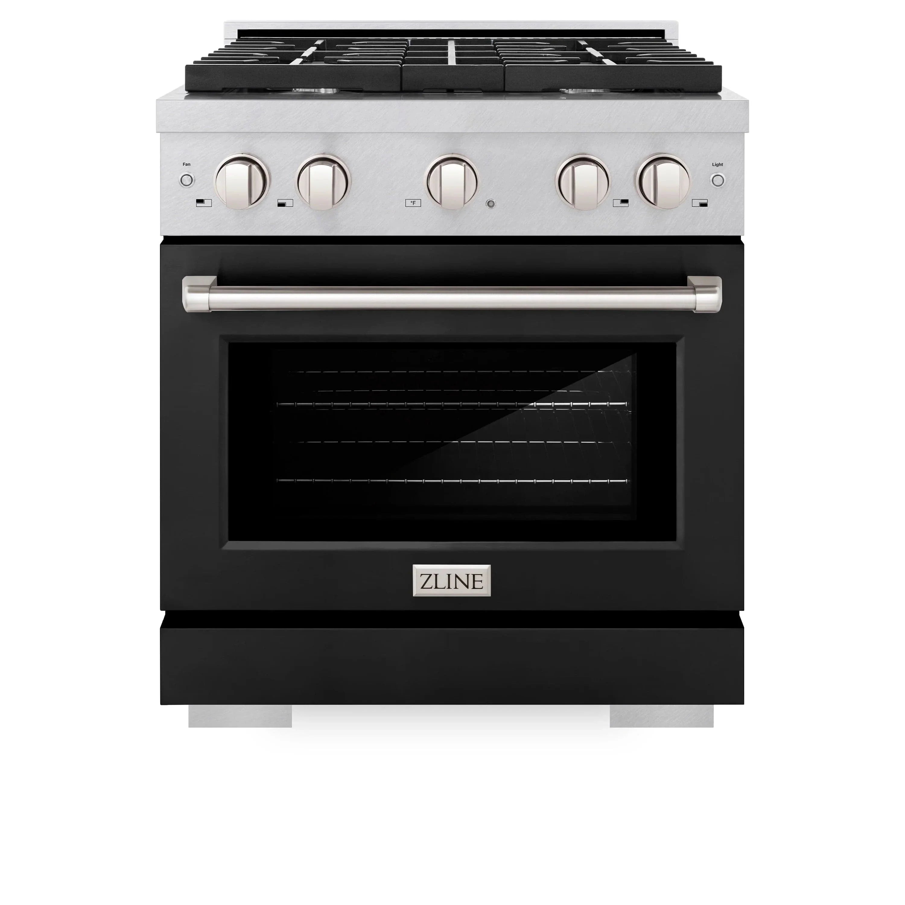 ZLINE 30"Gas Range, Convection Gas Oven, DuraSnow® Black Matte, SGRS-BLM-30