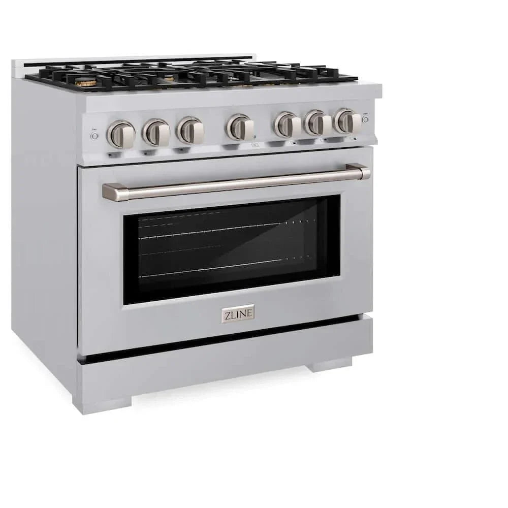 ZLINE 36" Select Gas Range Convection Gas Oven Stainless Steel Brass Burners HGR-BR-36