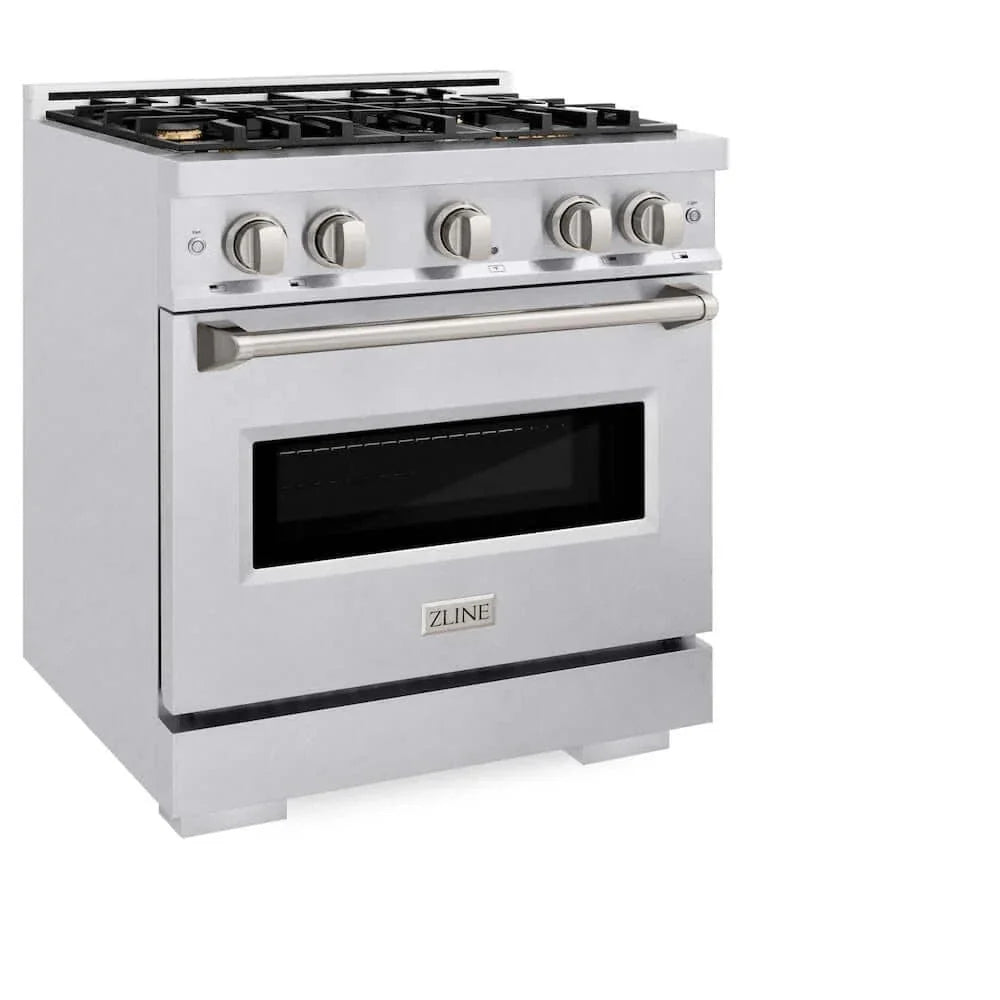 ZLINE 30" Classic Gas Range, Convection Gas Oven DuraSnow® Stainless Steel, Brass Burners CGRS-BR-30