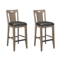 Slat Back Bar Stools (Set of 2) - Brown