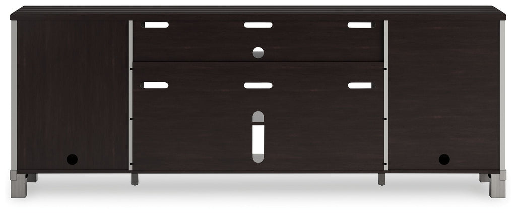 Darborn - XL TV Stand W/Fireplace Option - Gray / Brown