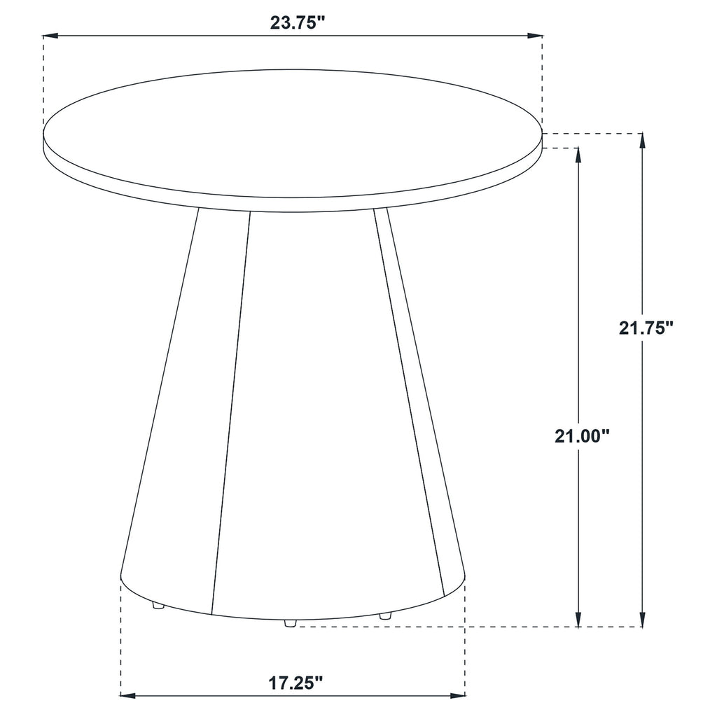 Franklin Round Wood Pedestal Side End Table Grey and Dark Brown
