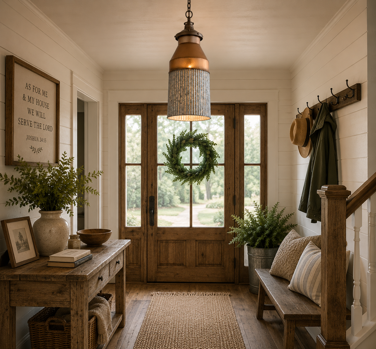 Rustic COPPER Farmhouse MILK CAN Barn Pendant Light Fixture