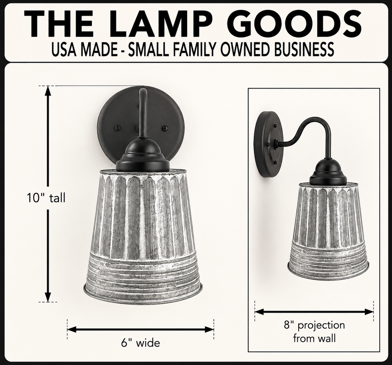 Rustic Galvanized Ribbed Wall Sconce