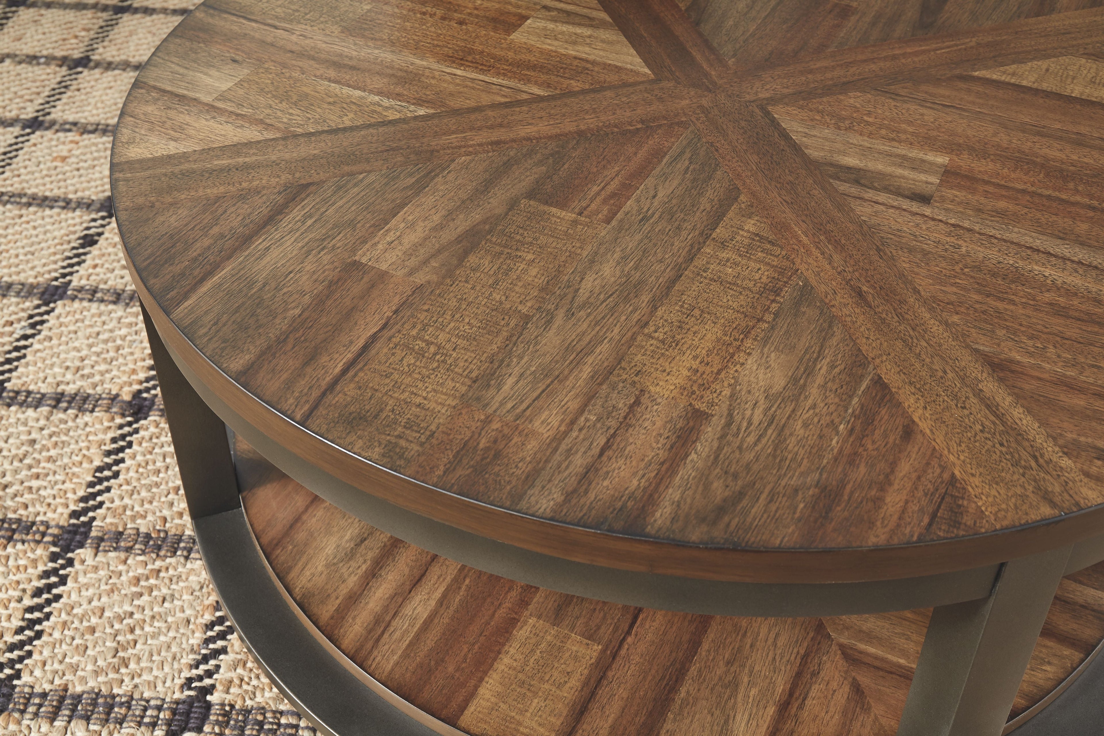 Roybeck - Occasional Table Set (Set of 3) - Light Brown / Bronze