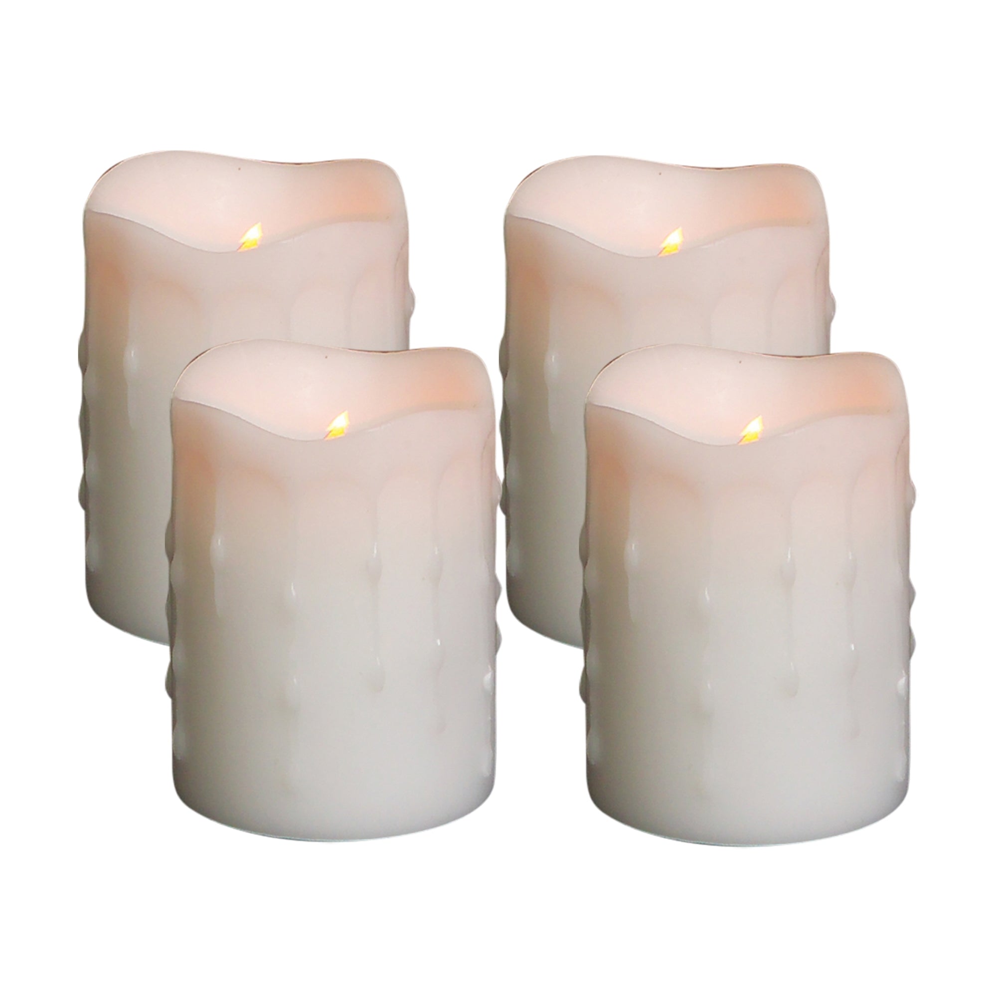 LED Dripping Wax Pillar Candles with Remote (Set of 4)