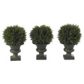 9" Cedar Ball Topiary (Set of 3)