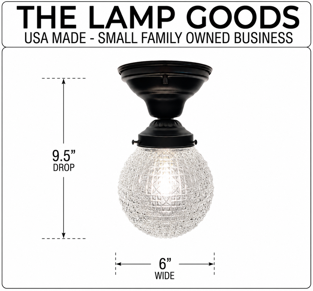 Authentic Antique Diamond Glass Ceiling Light