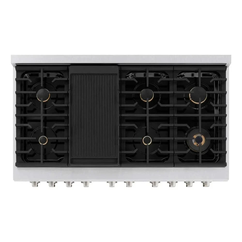 ZLINE 48"Gas Range, Convection Gas Oven , DuraSnow® Brass Burners, SGRS-BR-48