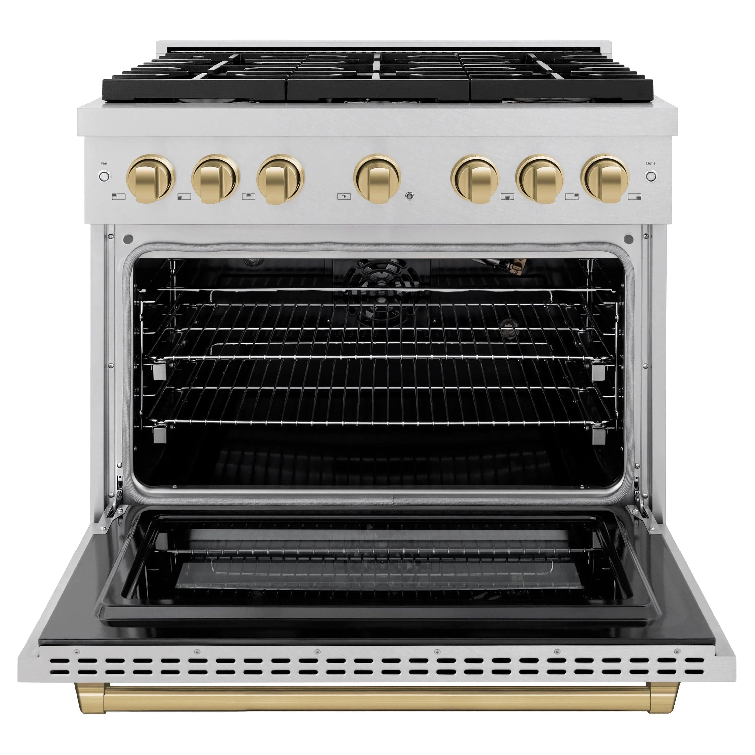 ZLINE 36 " Gas Range with Convection Oven Stainless Steel, Champagne Bronze , SGRSZ-36-CB