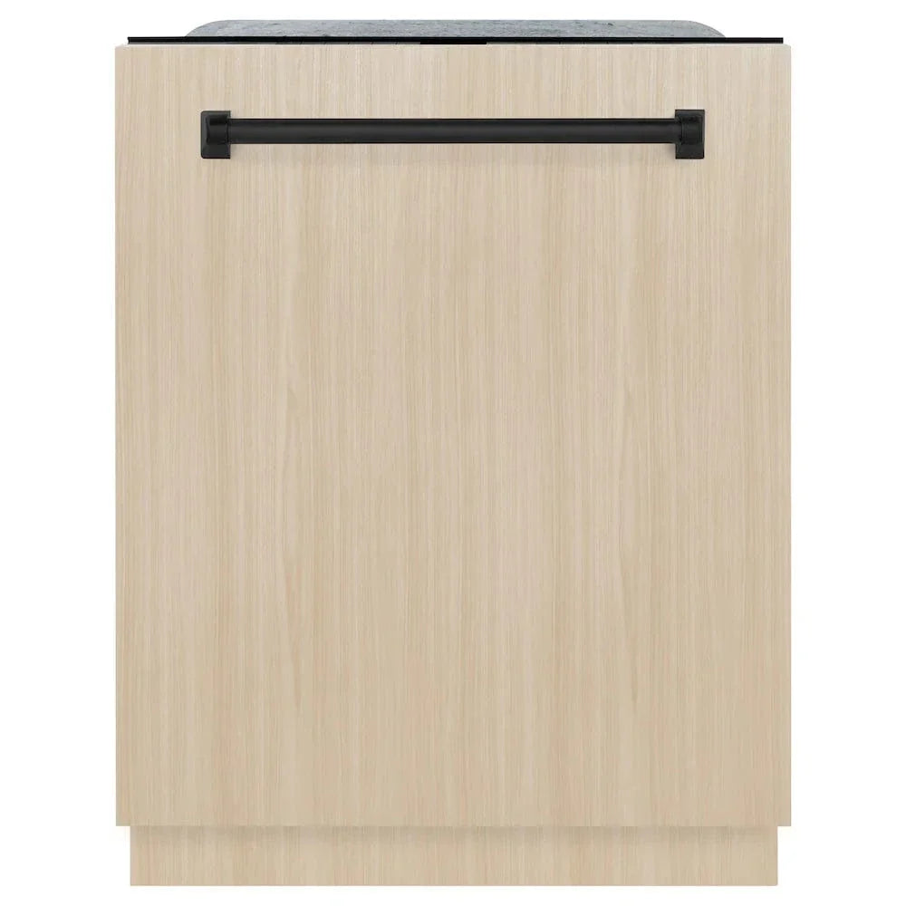 ZLINE Autograph Edition 24" Tall Tub Dishwasher, Custom Panel Ready, Matte Black DWMTZ-24-MB