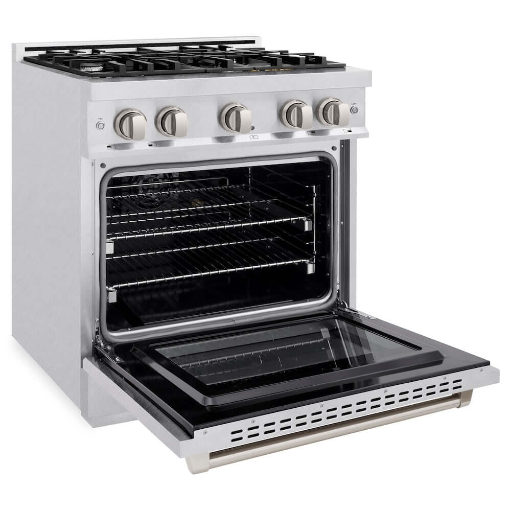 ZLINE 30" Select Dual Fuel Range Gas Cooktop Electric Convection Oven DuraSnow® Stainless Steel HDRS-30