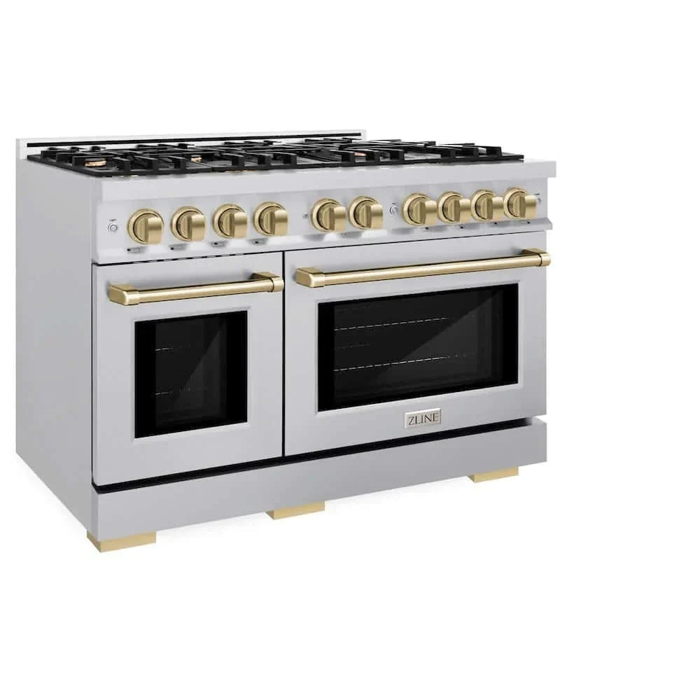 ZLINE 48" Select Gas Range Convection Gas Oven Stainless Steel Champagne Bronze HGRZ-48-CB