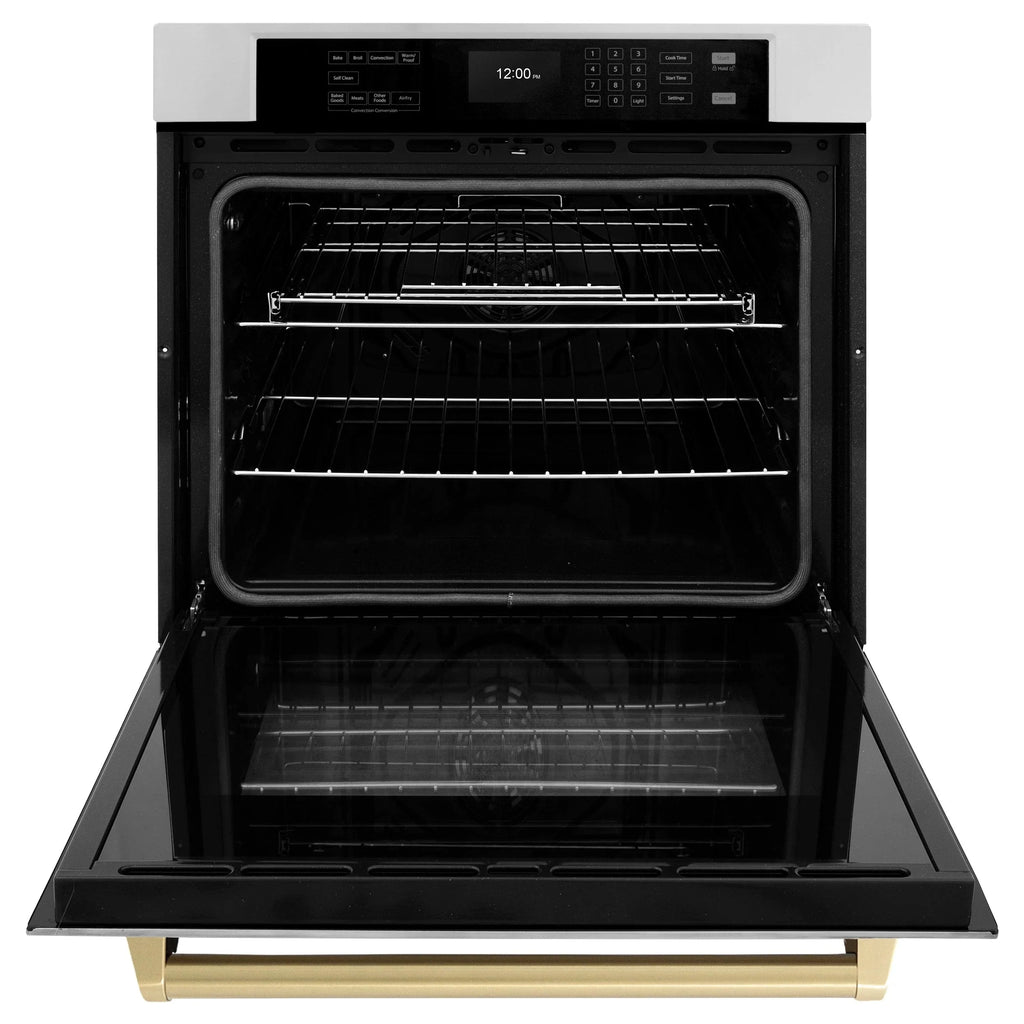 ZLINE 30" Autograph Edition Professional True Convection Single Wall Oven, Air Fry, Self Clean, Stainless Steel, Champagne Bronze WASZ-30-CB
