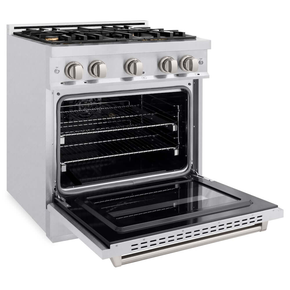 ZLINE 30" Classic Gas Range, Convection Gas Oven DuraSnow® Stainless Steel, Brass Burners CGRS-BR-30