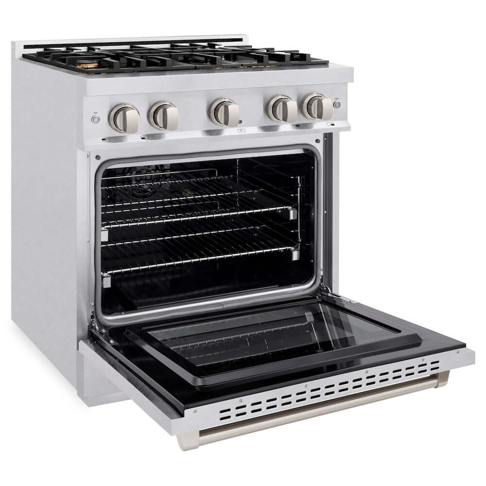 ZLINE 30" Select Gas Range Convection Gas Oven DuraSnow® Stainless Steel Brass Burners HGRS-BR-30