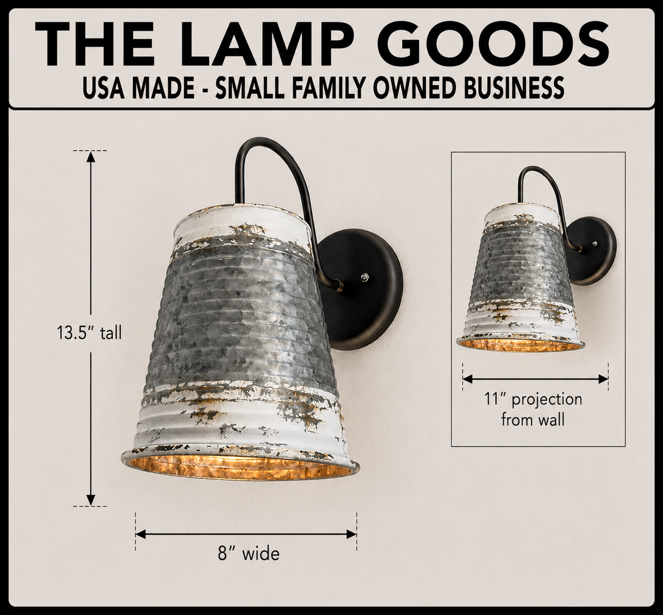 Distressed Large Farmhouse Wall Sconce Light