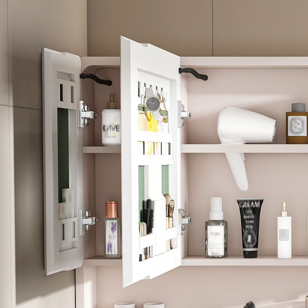 Aluminium Medicine Cabinet Mirror, With 3 Colors LED Light And Defogging Function - Khaki