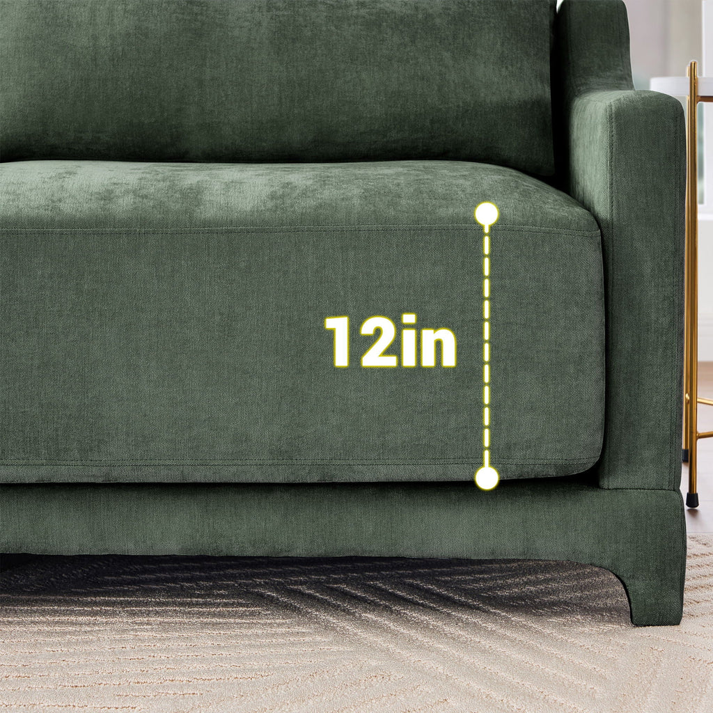 Stylish Sofa With Ottoman And Lumbar Pillows, Ergonomic Design