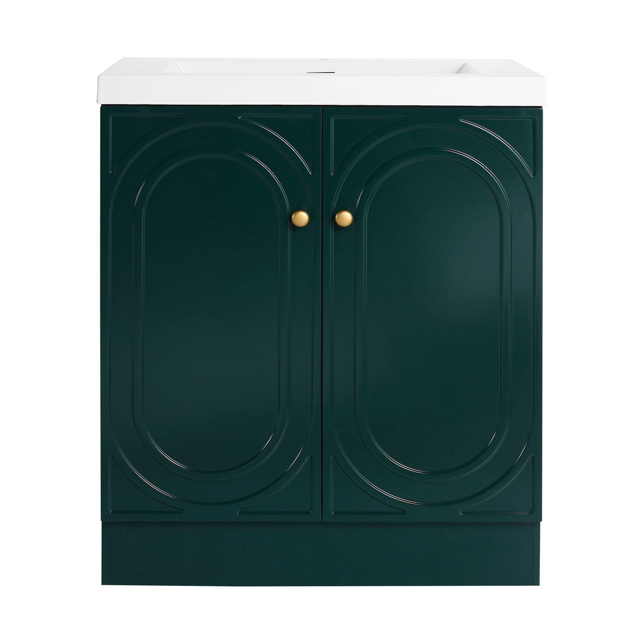 Contemporary Freestanding Bathroom Vanity With Resin Sink & Soft-Close Cabinet Doors
