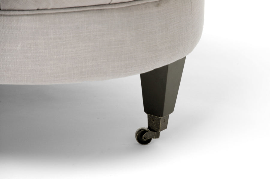 Baxton Studio Brighton Beige Linen Modern Tufted Ottoman