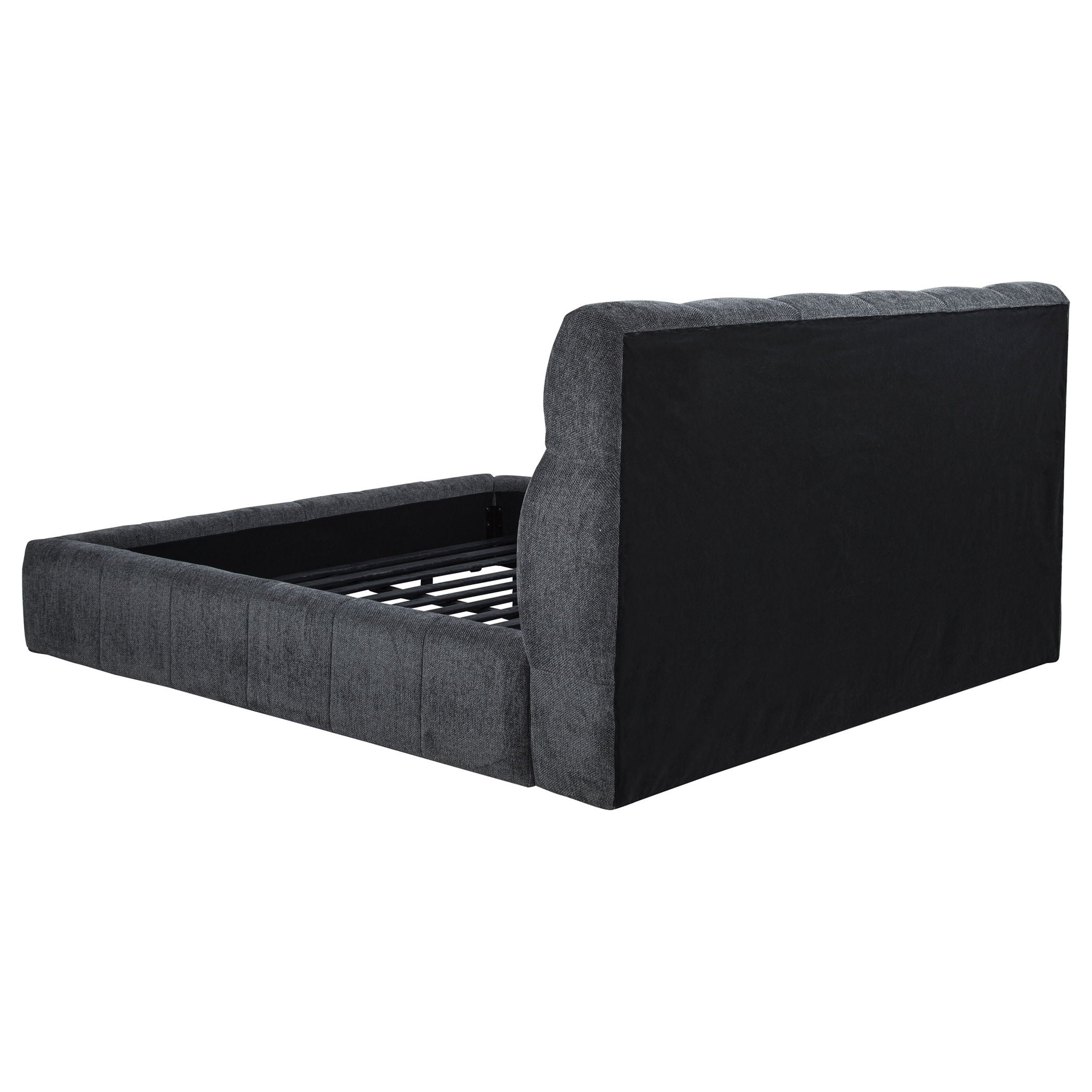 Nollet 48-inch Upholstered California King Platform Bed Grey