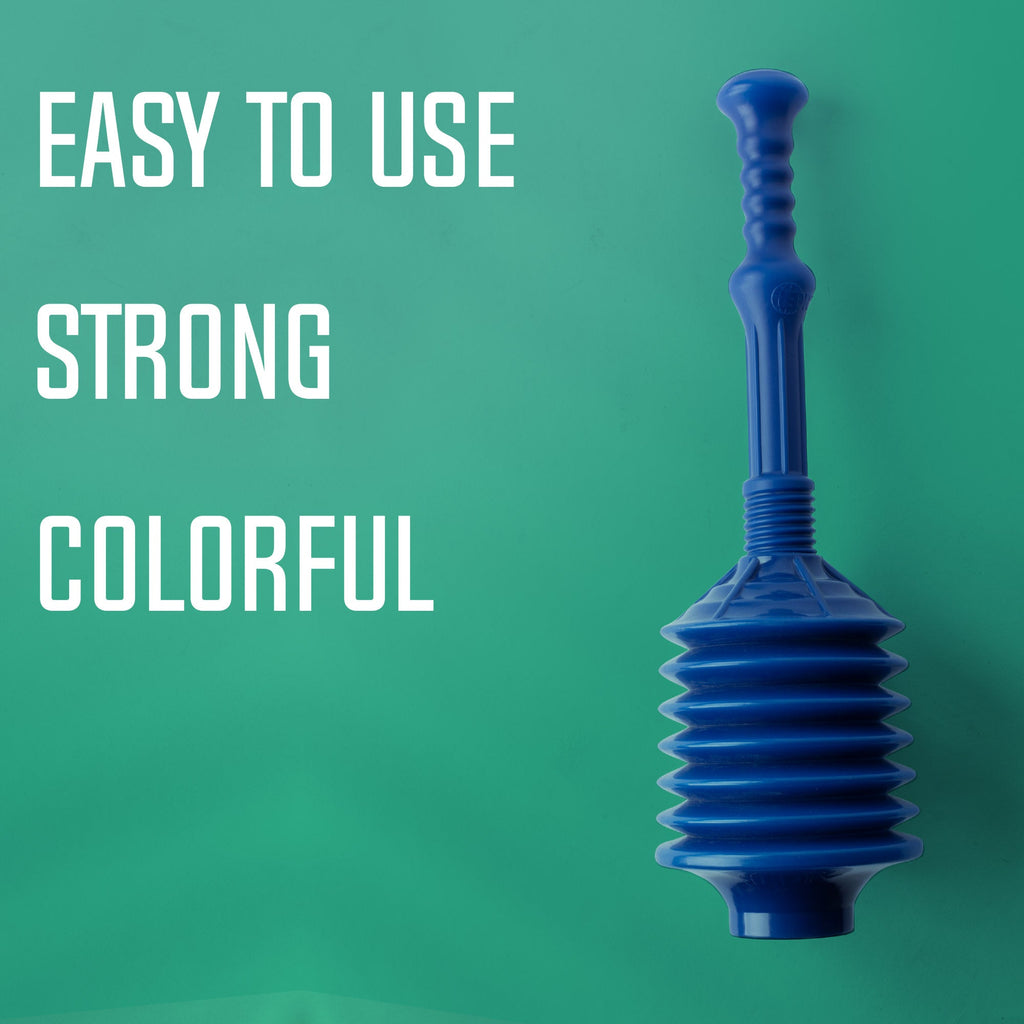 Bellows Accordion Toilet Plunger (Blue)
