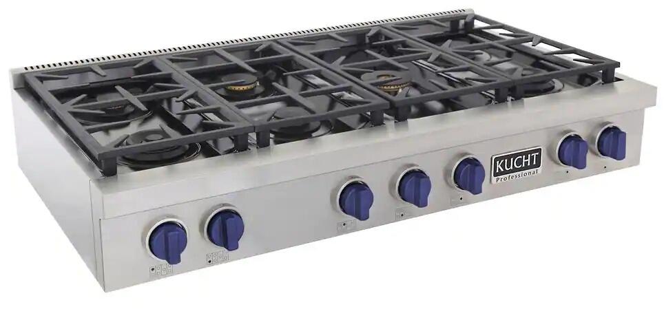 Kucht 48" Stainless Propane Cooktop, KFX489T/LP-B