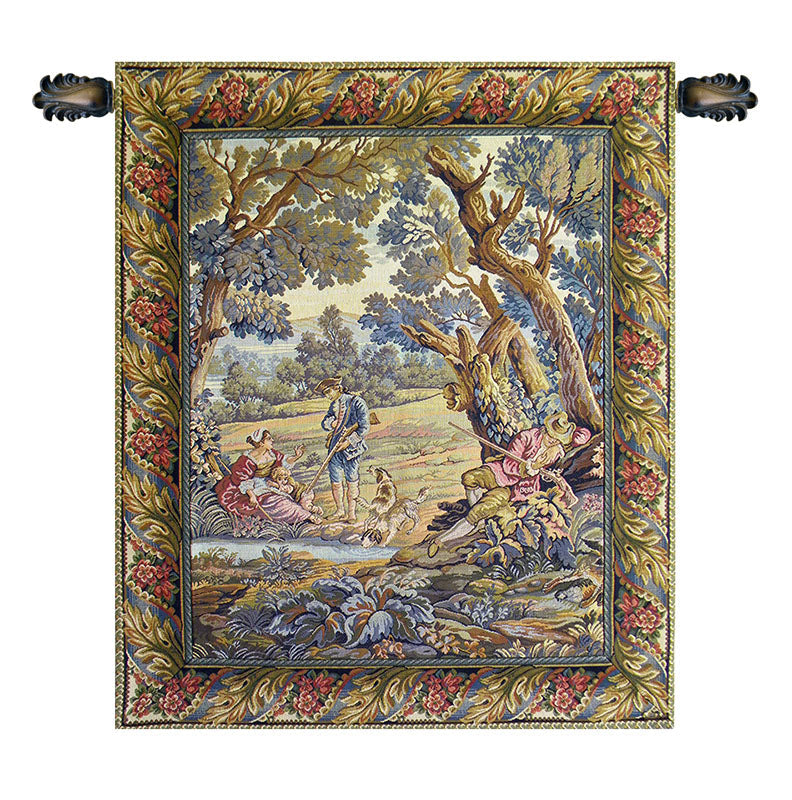 Hunters Resting Vertical Italian Tapestry