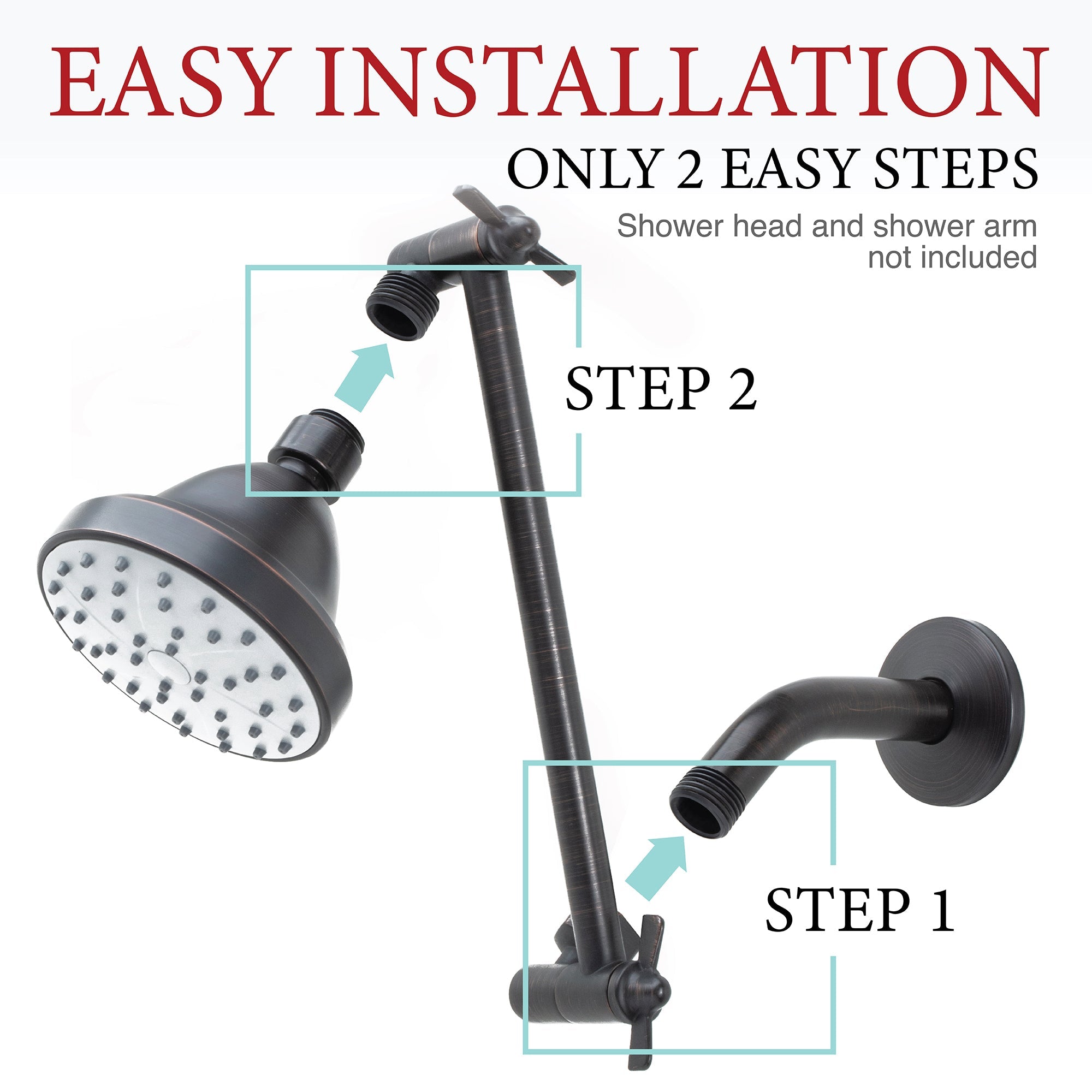 10 in. Solid Brass Shower Head Extension Arm (Oil-Rubbed Bronze Finish)