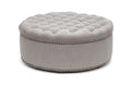Baxton Studio Iglehart Beige Linen Modern Tufted Ottoman