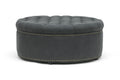 Baxton Studio Iglehart Gray Linen Modern Tufted Ottoman