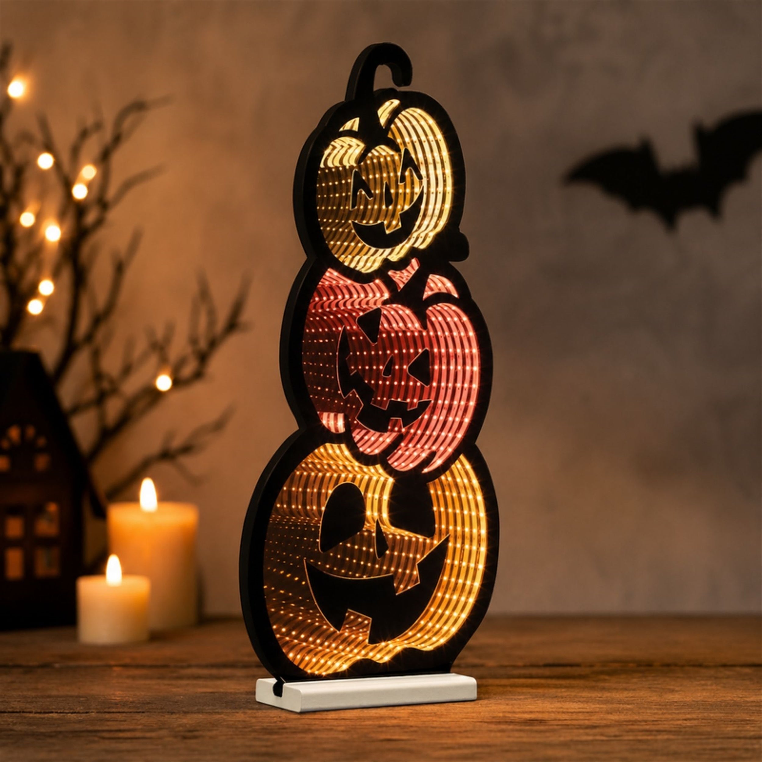 Triple Jack-o-Lantern Ekkolight 23"H