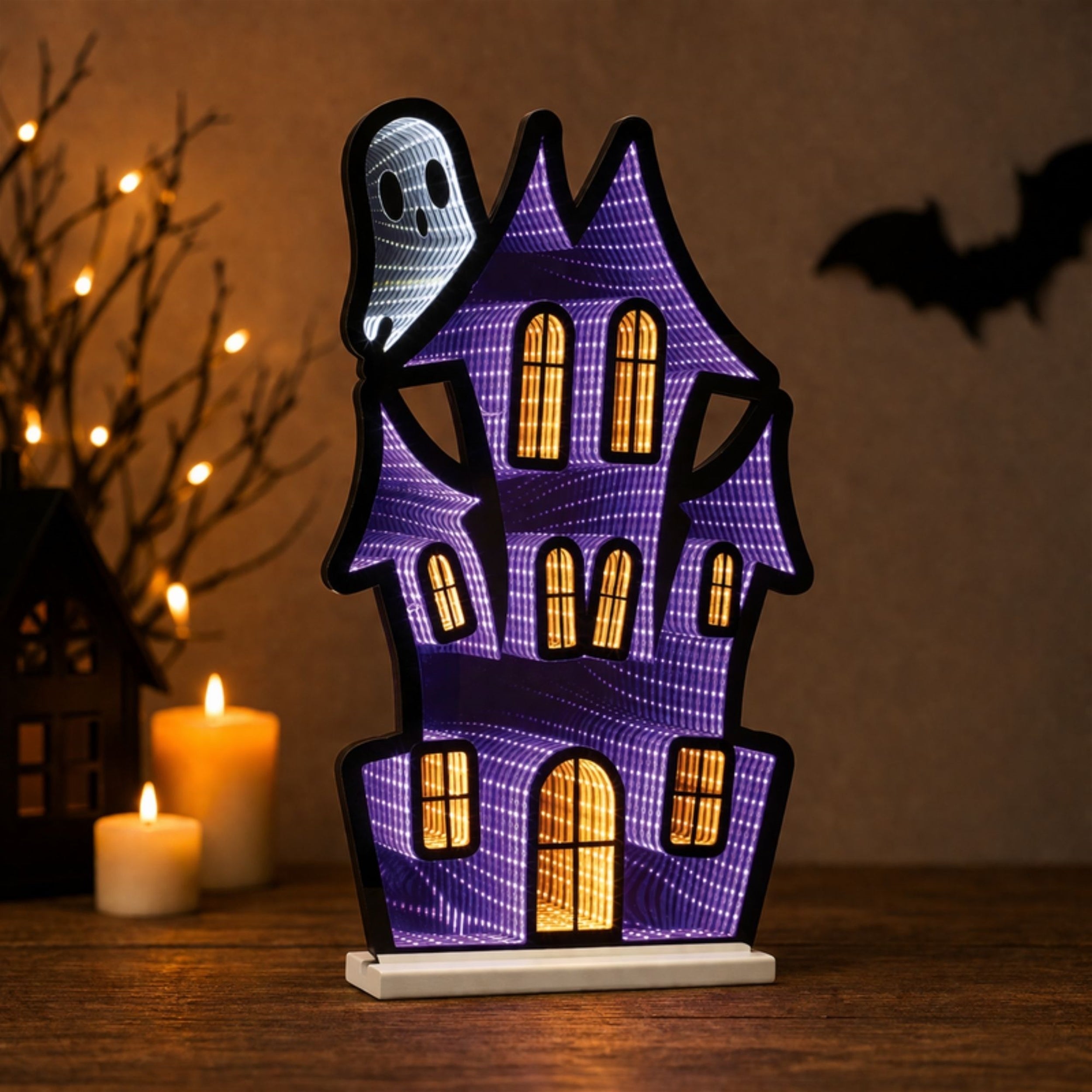 Haunted House w/Ghost Ekkolight 16"H