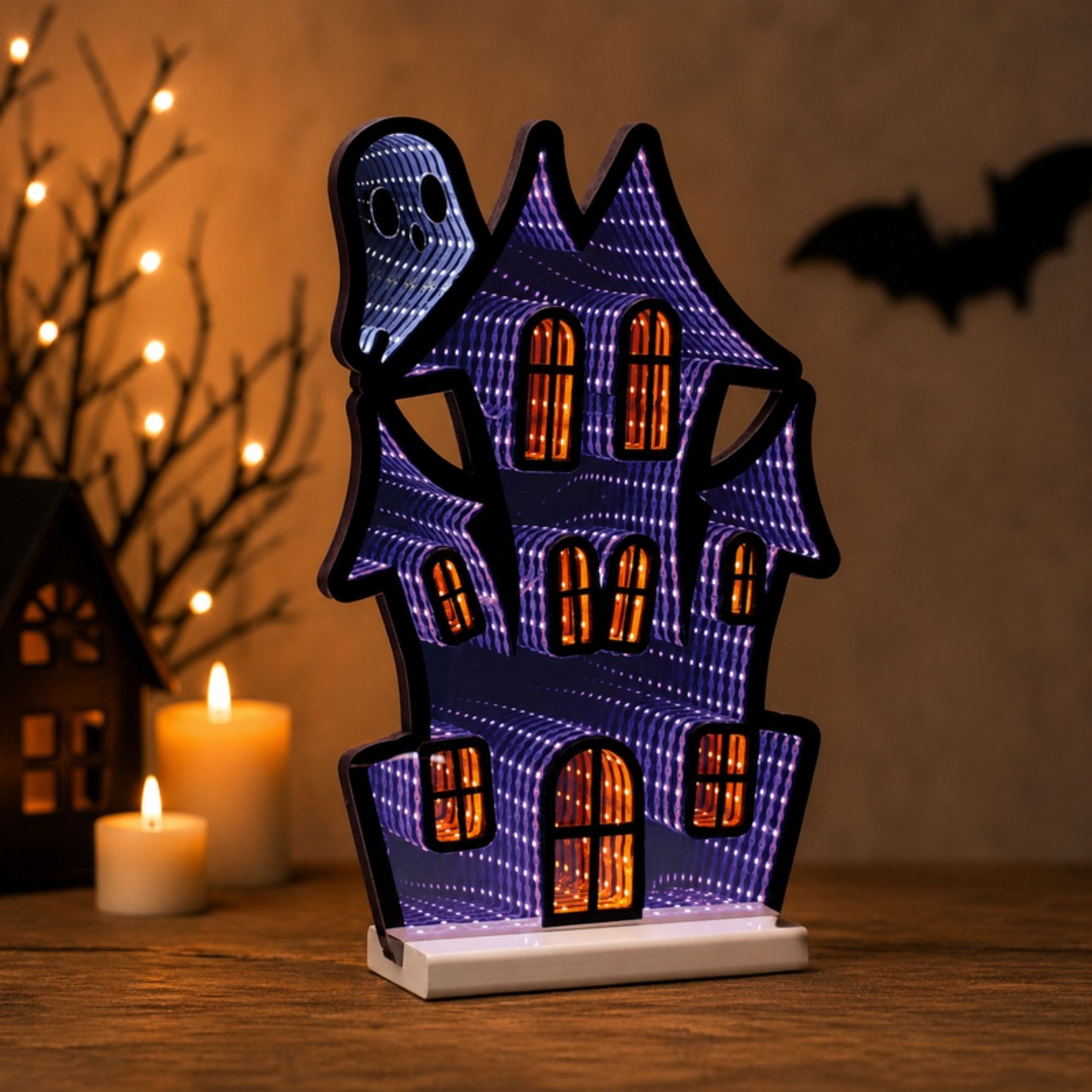Haunted House w/Ghost Ekkolight 23.5"H