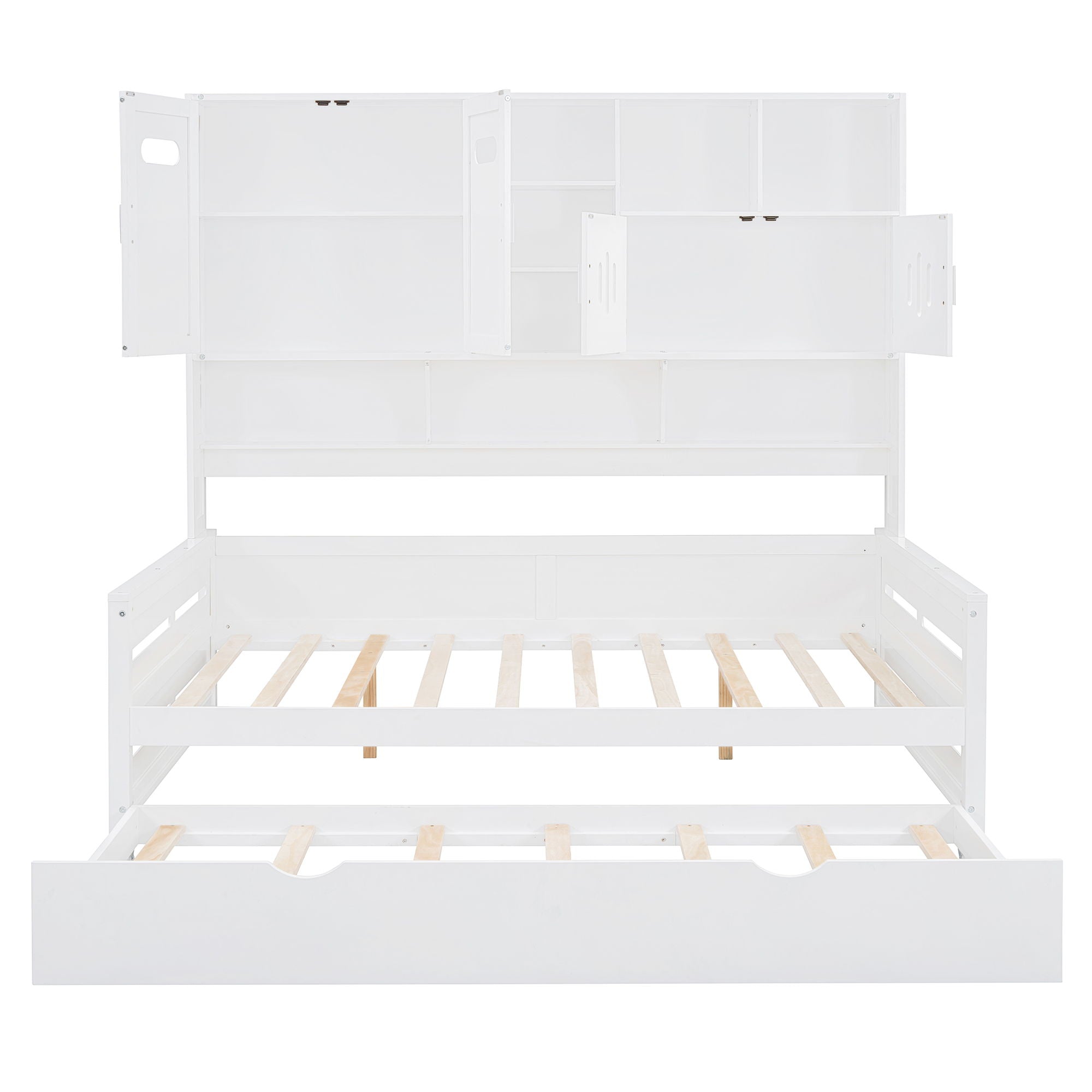 Daybed With All-In-One Cabinet And Shelf