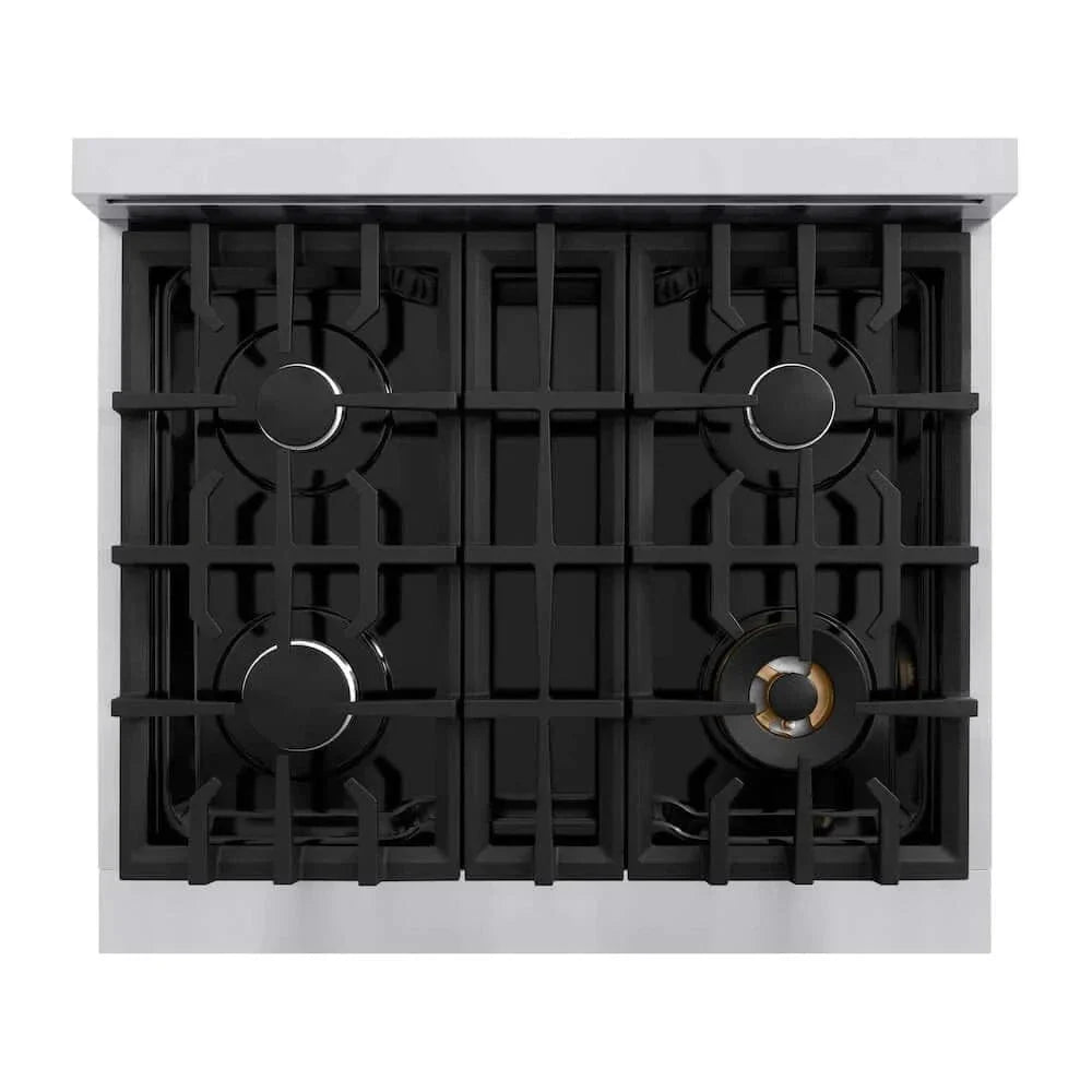 ZLINE 30"Classic Gas Range, Convection Gas Oven, Stainless Steel, White Matte Door CGR-WM-30