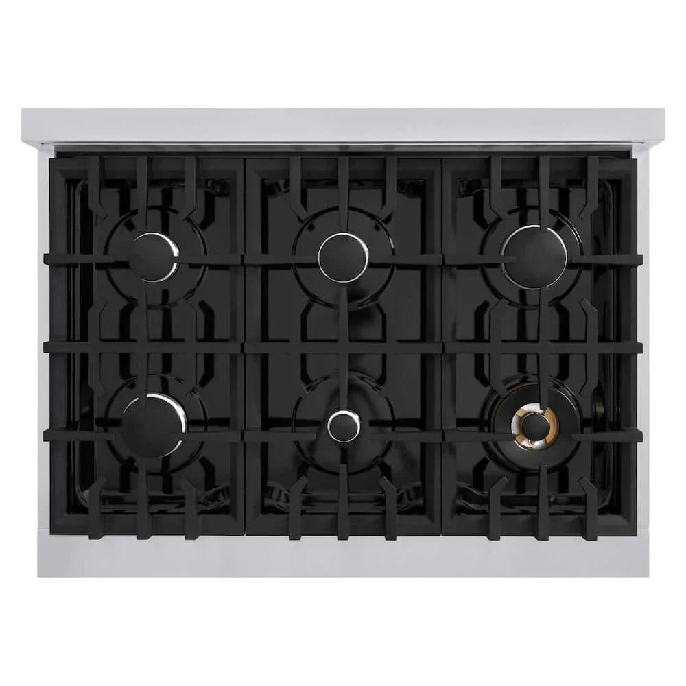 ZLINE 36" Select Dual Fuel Range Gas Cooktop Electric Convection Oven Stainless Steel HDR36