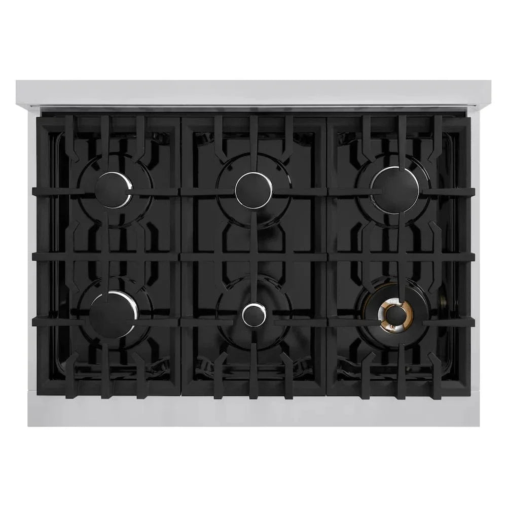 ZLINE 36" Dual Fuel Range, Gas Cooktop, Electric Convection Oven Stainless Steel, CDR36