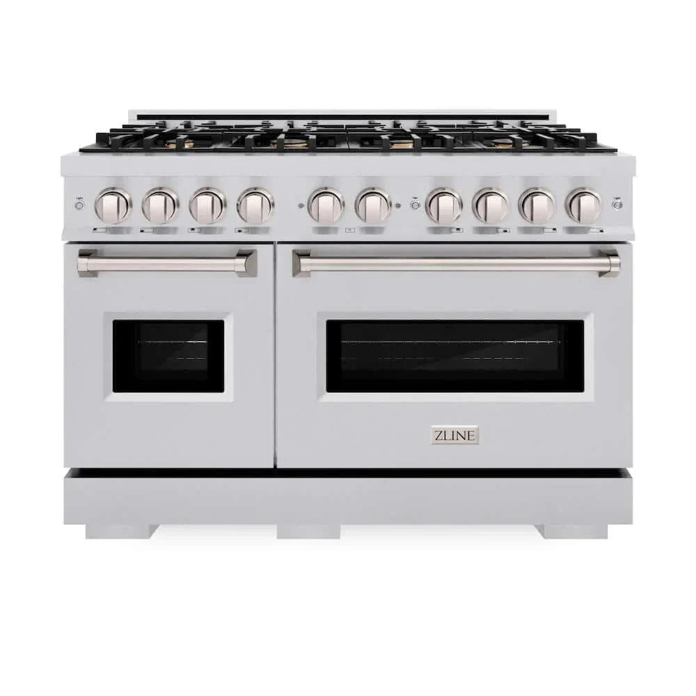 ZLINE 48"Classic Double Oven Gas Range, Stainless Steel, Brass Burners, CGR-BR-48