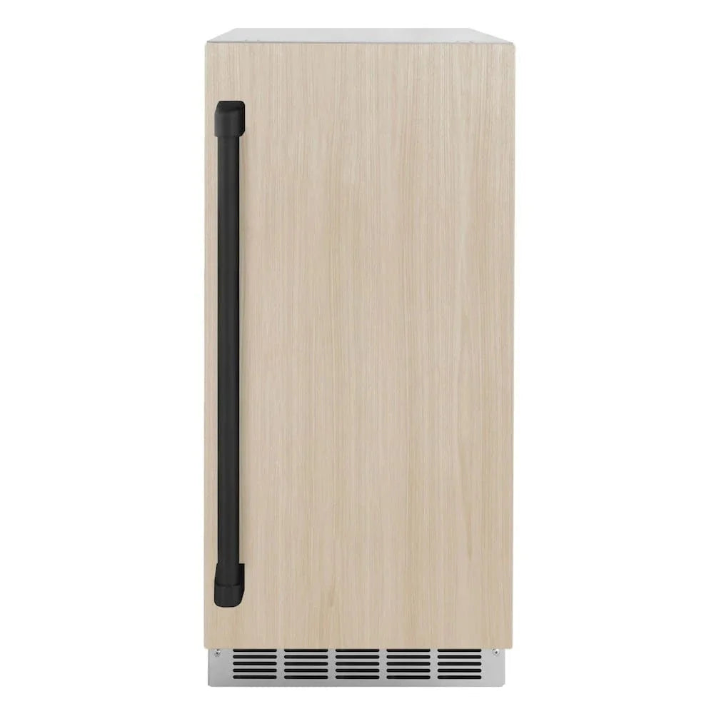 ZLINE 15" Touchstone Clear Cube Ice Maker Drain Pump Panel Ready Door Black Matte Door ICCDPZ-15-MB